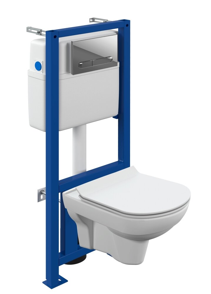 Унитаз Cersanit City 64121 инсталляция Link Pro кнопка Estetica, белый