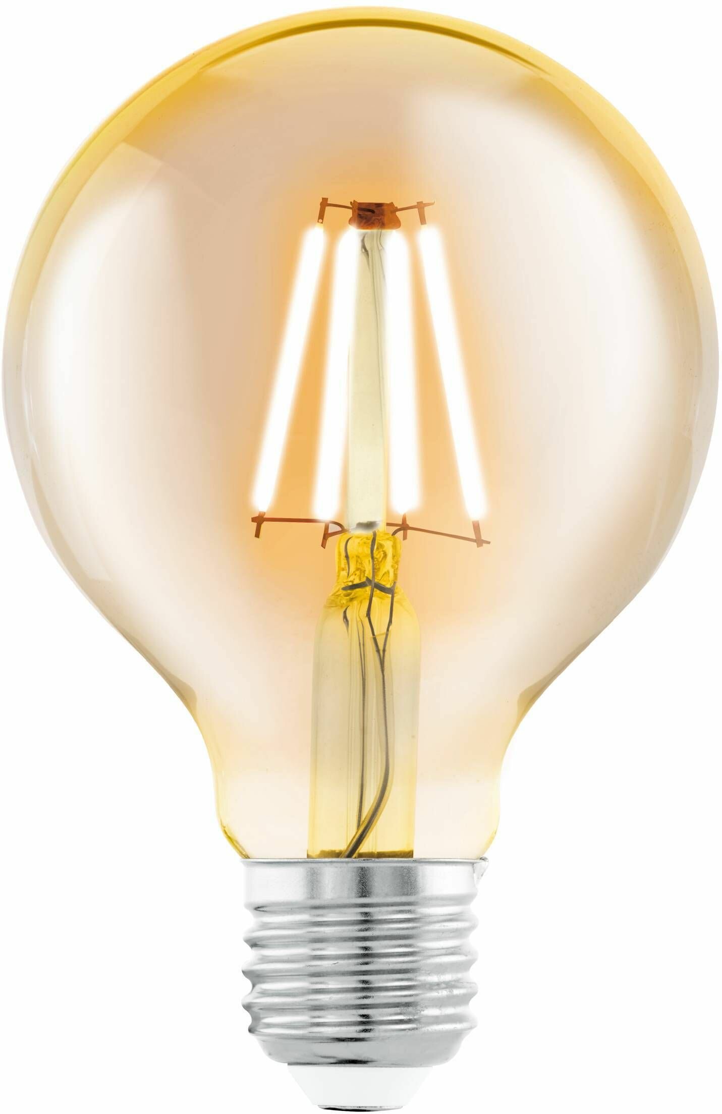 Светодиодная лампа филаментная G80, 4W (E27), L125, 2200K, 330lm, янтарь