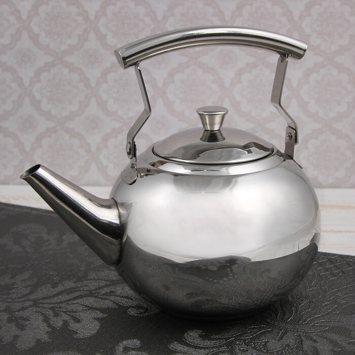 Чайник из нержавеющей стали «Жуан», 1 л, металлическое сито - фотография № 1
