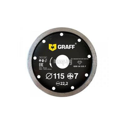 Graff GDD 16 115.7 алмазный диск по керамической плитке 115x