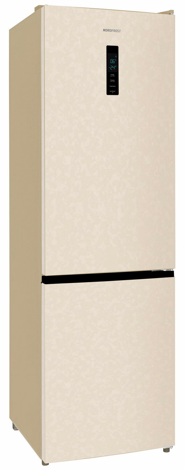 Холодильник NORDFROST RFC 390D NFYm 378 л объем бежевый мрамор