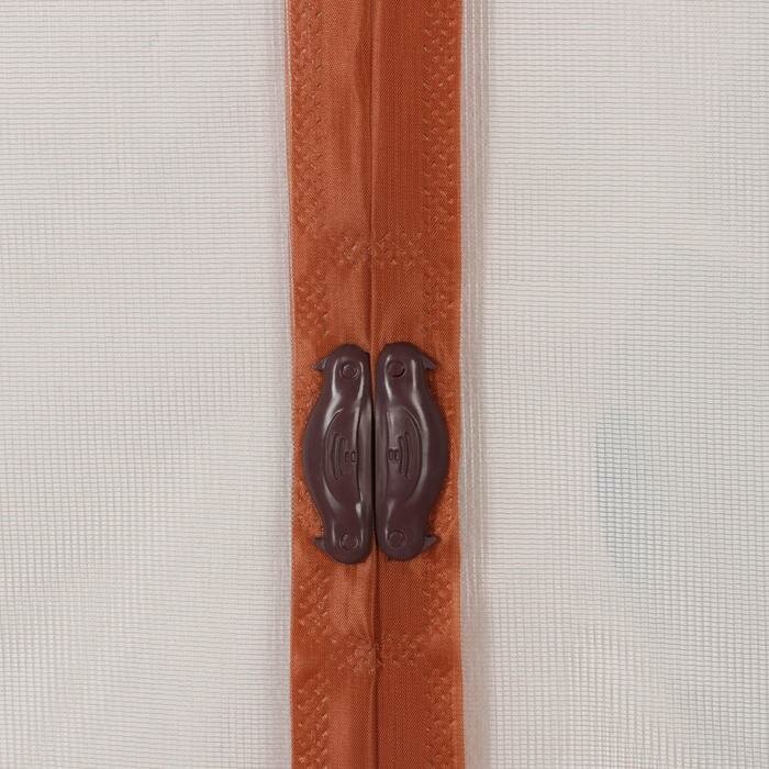 Сетка антимоскитная на магнитах для защиты от насекомых «Тропические листы», 90×210 см, цвет коричневый микс - фотография № 4