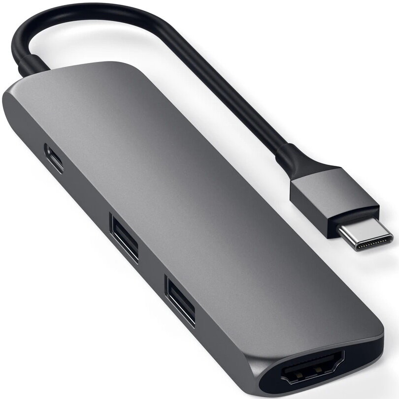 Адаптер USB Type-C Satechi ST-CMAM 2 х USB 3.0 HDMI USB Type-C серый