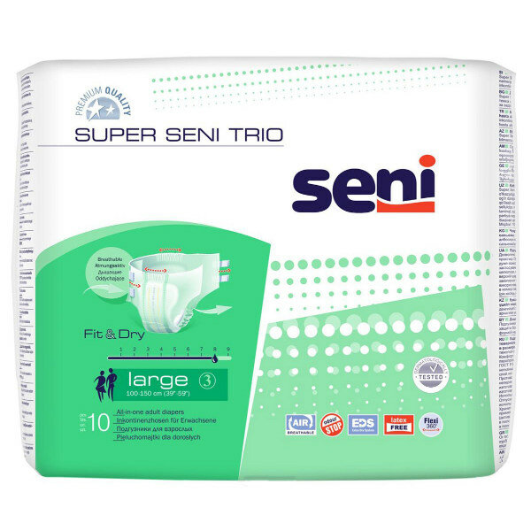 Seni Super Trio Large подгузники для взрослых, 10 шт