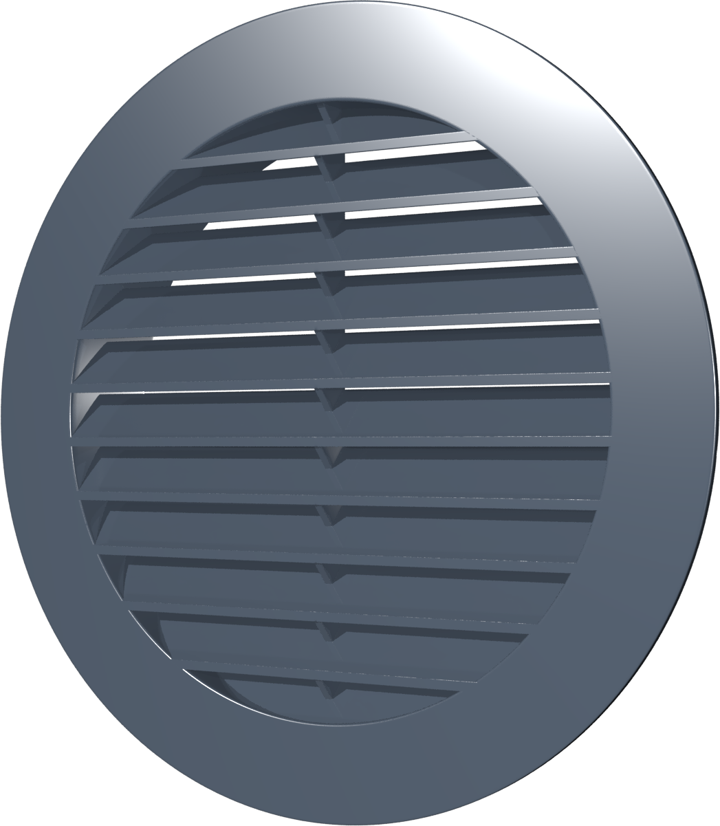 фото 15РКН сер, Решетка наружная вентиляционная круглая с фланцем D150, ASA, серая