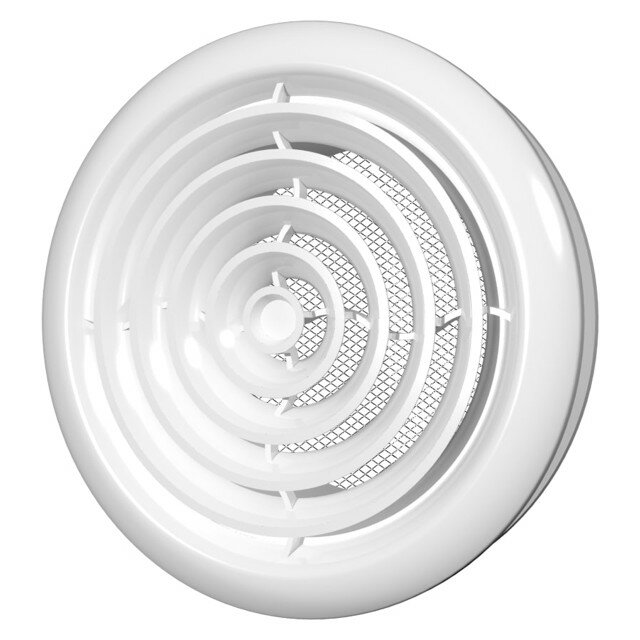 фото Диффузор потолочный со стопорным кольцом и фланцем абс d125 белый