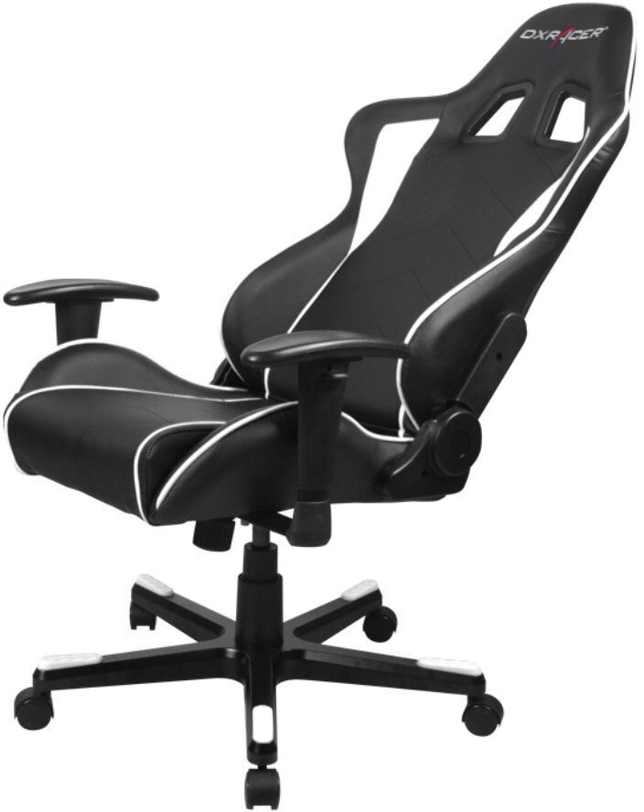 Компьютерное кресло/ Компьютерное кресло DXRacer Formula up to 100kg/180cm, top gun, 1D armrest, leatherette, recline 170, 2' wheels, black white - фотография № 2