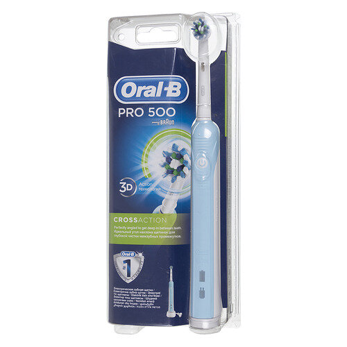 Электрическая зубная щетка Oral-B CrossAction PRO 500 цвет:голубой [80273462]