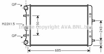 Радиатор двигателя Skoda Fabia I/Fabia I Combi/Fabia I Praktik 99>08 AVA COOLING SYSTEMS SAA2006