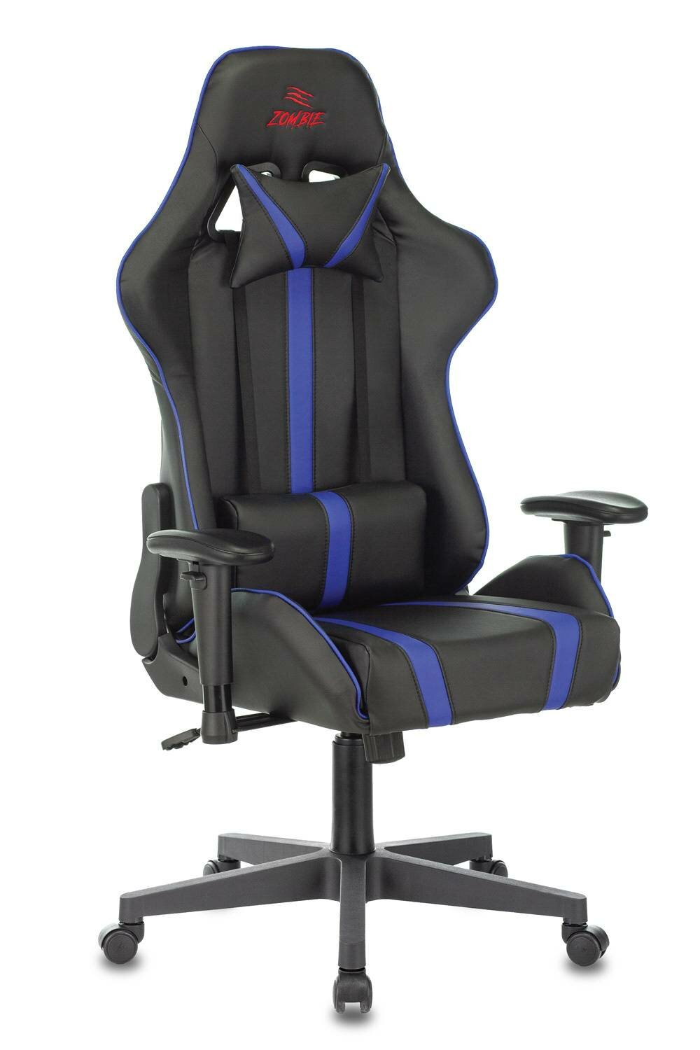 Кресло игровое Zombie A4, обивка: эко.кожа, цвет: черный/синий