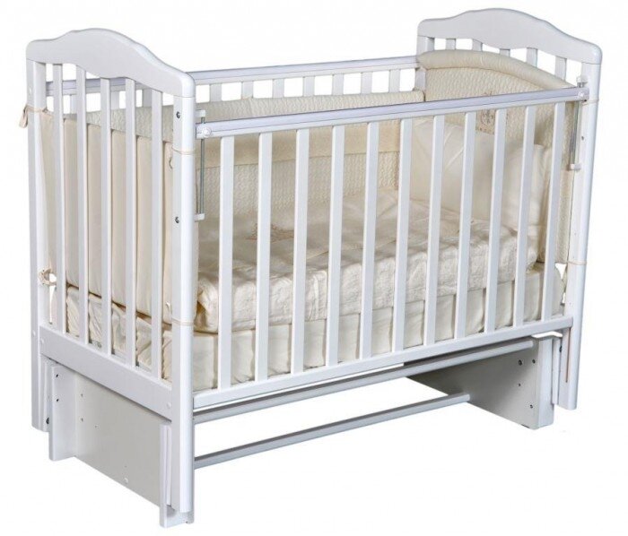 Антел детская кровать Алита 3-5 с универсальным маятником - белая (без ящика)