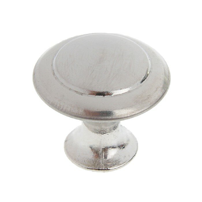 Ручка кнопка тундра, d=23 мм, цвет матовый никель - фотография № 1