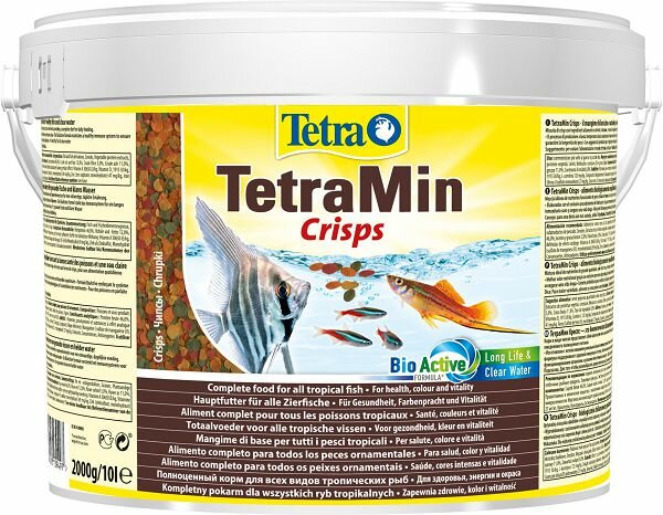 Tetra TetraMin Pro Crisps основной корм для всех видов аквариумных рыб, чипсы 10 л