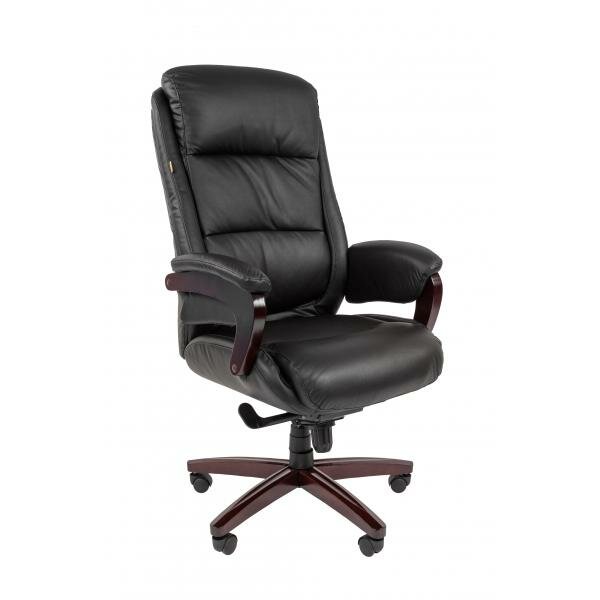Офисное кресло Chairman 404, кожа+PU, черн. N