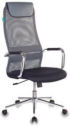 Кресло руководителя Бюрократ KB-9N темно-серый TW-04 TW-12 сетка/ткань с подголов. крестов. металл хром