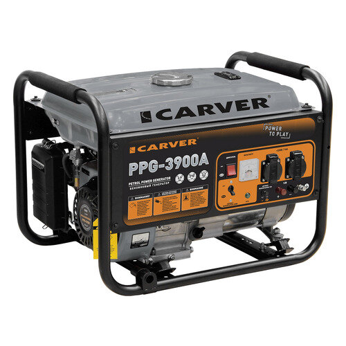 Бензиновый генератор CARVER PPG-3900А, 220/12 В, 3.2кВт [01.020.00012]