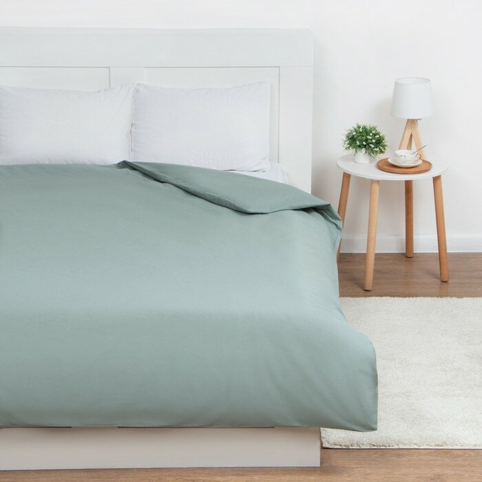 фото Пододеяльник Этель 145х215, цвет серо-зелёный, 100% хлопок, бязь 125г/м2