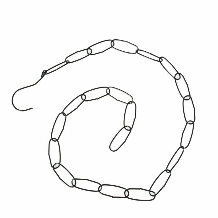 Цепочка-держатель для плечиков, звенья 4*1,5, L=110, на крючке, цвет чёрный - фотография № 1