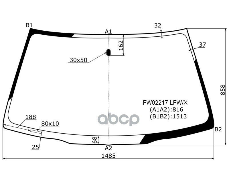 Стекло Лобовое Toyota Rav4 #A2# 3/5d 00-03 XYG арт. FW02217 LFW/X