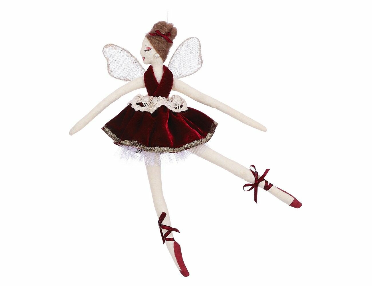 Кукла на ёлку ФЕЯ - балерина буффа (Enl’air), полиэстер, красная, 30 см, Edelman 1087102-E