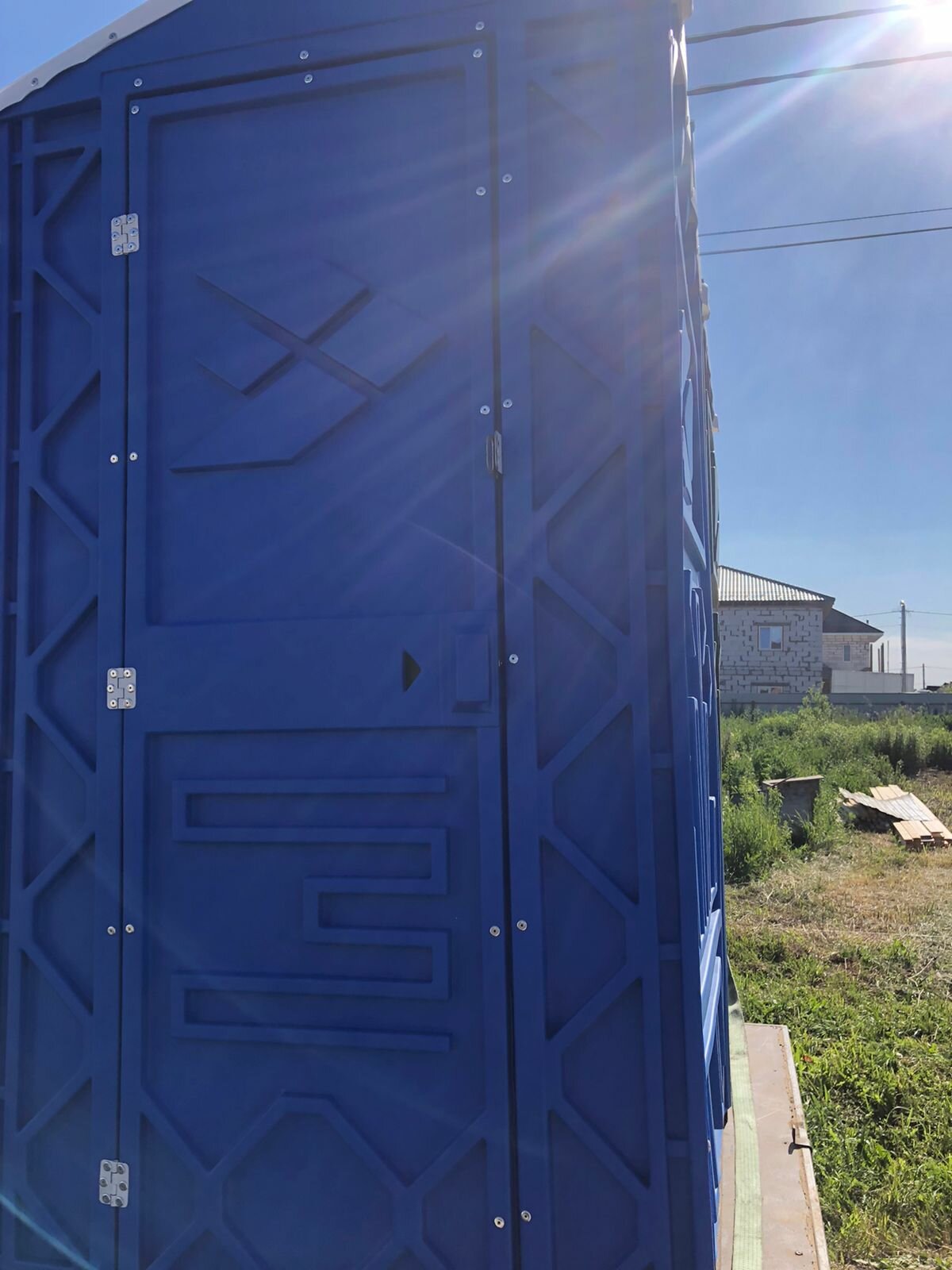 Туалетная кабина - биотуалет от производителя, цвет синий - фотография № 6