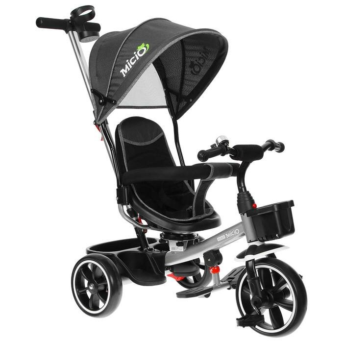 Micio Велосипед трехколесный Micio Veloce, колеса EVA 10"/8", цвет серый