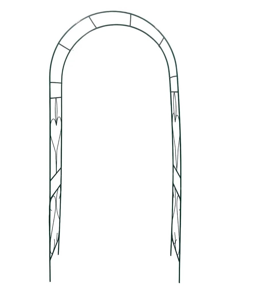 Арка садовая металлическая для растений (для сада) Лето-3 разборная зелёная, 240х110х40см., труба d=10 - фотография № 1