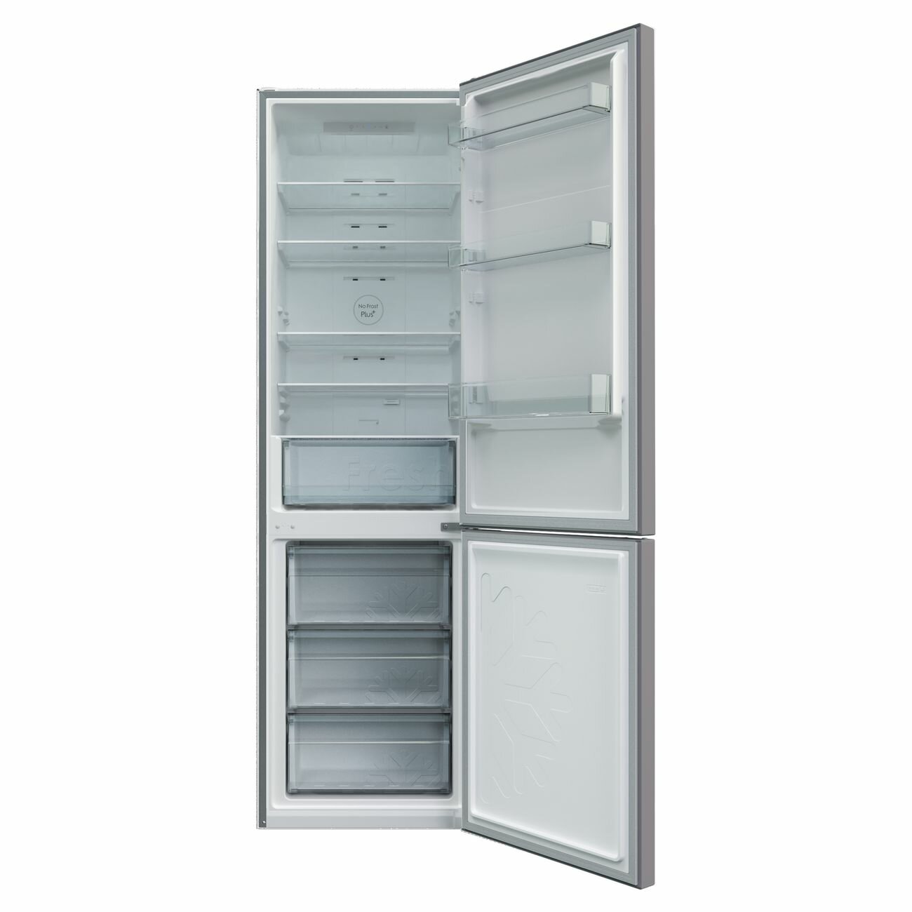 Холодильник CANDY CCRN 6200S, двухкамерный, серебристый - фото №2