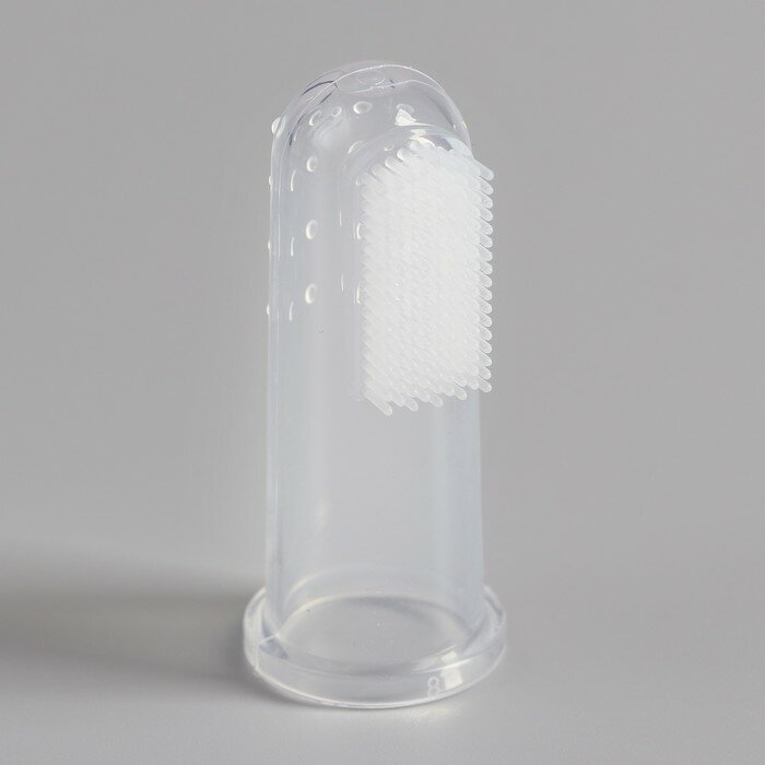 Щётка для чистки зубов животных, 5,5 х 2,5 см, прозрачный контейнер 7 х 4 см - фотография № 2