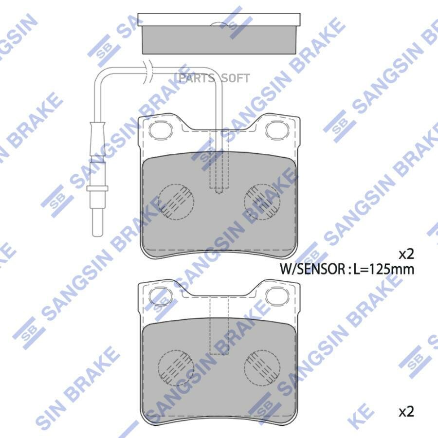 SP4267A_колодки дисковые задние!\ Peugeot 406 1.8-3.0/1.9TD/2.0HDi/2.1TD 95-04/607 all 00> SANGSIN BRAKE / арт. SP4267A - (1 шт)