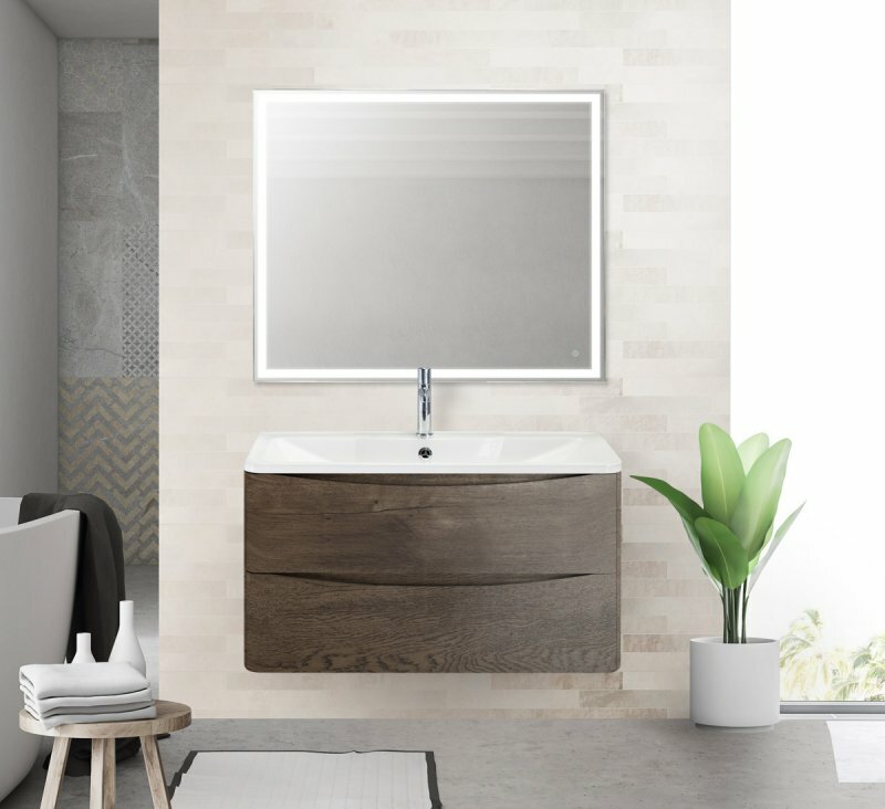 BelBagno ACQUA База под раковину подвесная с двумя выкатными ящиками, Rovere Nature Grigio, 1000x450x500, ACQUA-1000-2C-SO-RNG