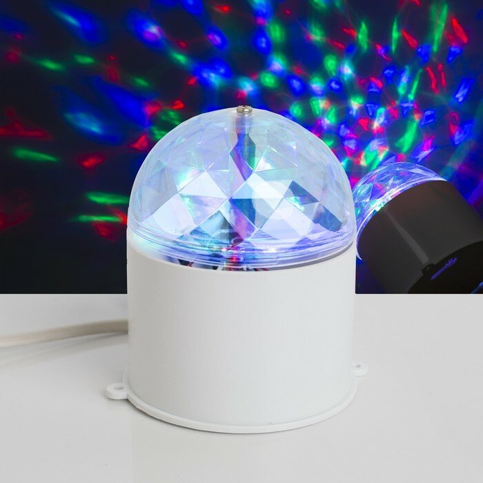 Luazon Lighting Световой прибор «Хрустальный шар» 7.5 см, свечение RGB, 220 В, белый - фотография № 1