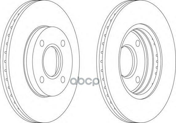 Диск Тормозной Ford Focus 98>05/Fusion 1.4/1.6 01> Передний Вентилируемый Ford 1522230; Ford 4077455 Ferodo арт. DDF1072