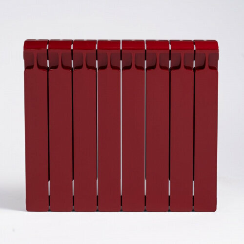 Радиатор биметаллический RIFAR Monolit 500 8 секции боковое подключение 3/4 цвет (RAL 3011) Красный (Бордо)