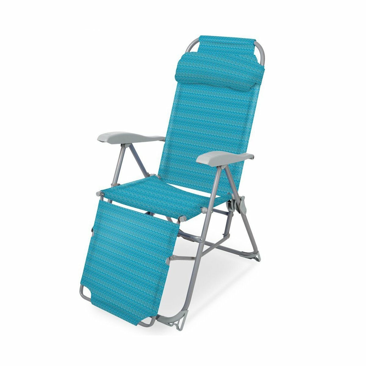 Кресло-шезлонг складное Nika, с подножкой, h сиденья 47 см, бирюзовое