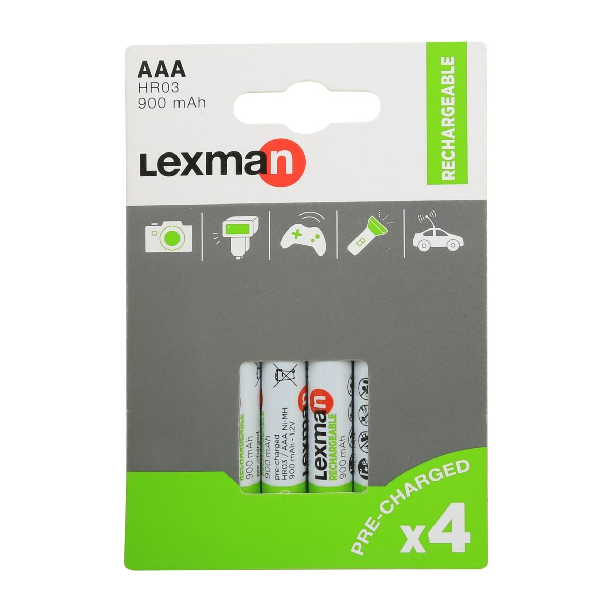 Аккумуляторные батарейки LEXMAN AАА 4шт 900mAh