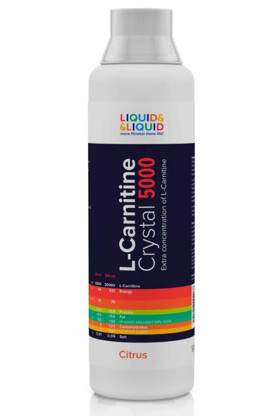 L-Carnitine Crystal 5000 Liquid & Liquid (500 мл) - Цитрусовый
