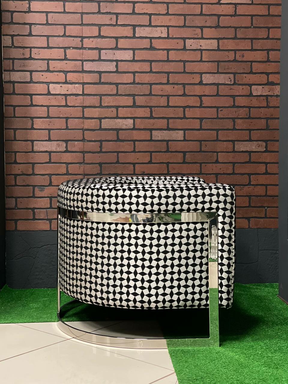 Кресло Balhome Gloria/массив, металл, ткань/белый, черный/93x80x70 см - фотография № 13