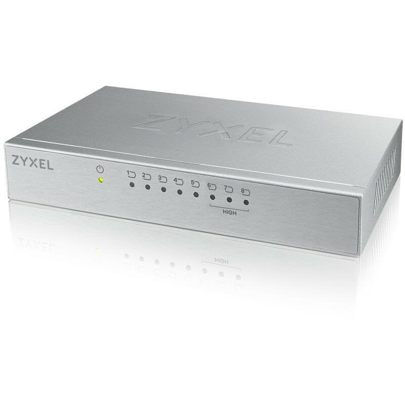 ZYXEL ES-108AV3-EU0101F Коммутатор ES-108A v3, 8 портов 100 Мбит с, настольный, металлический корпус