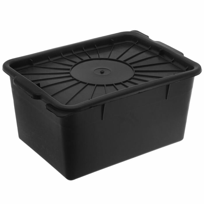 Контейнер для хранения с герметичной крышкой, 18 л, 36,5×26×25 см, цвет чёрный - фотография № 4