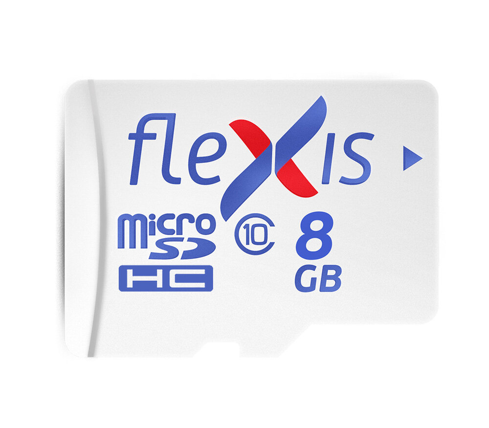 Карта памяти Flexis microSDHC 8GB UHS-I Class 10 U1, с адаптером