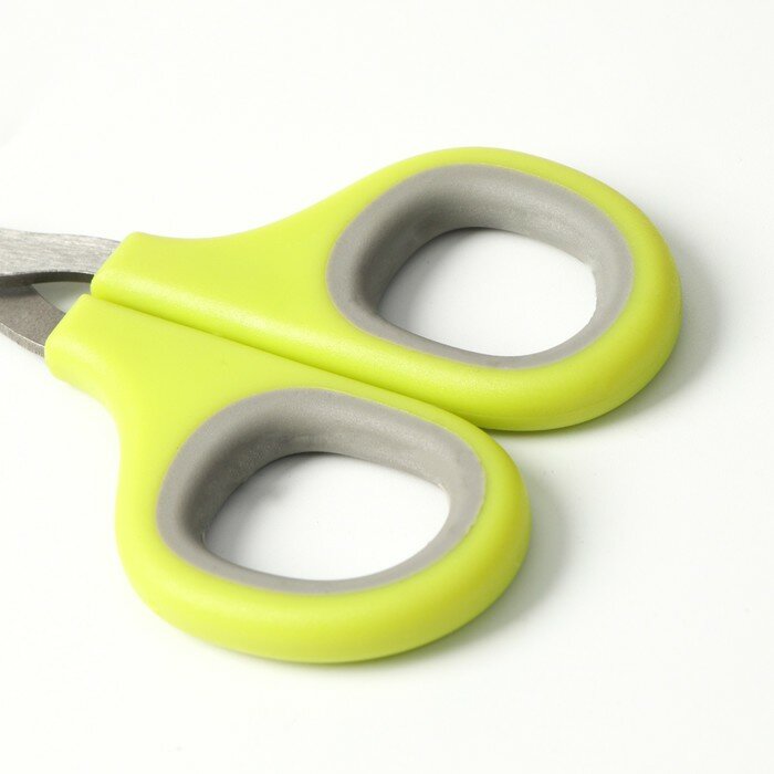 Ножницы-когтерезы с мягкими ручками, отверстие 8 мм, зелёно-серые - фотография № 4