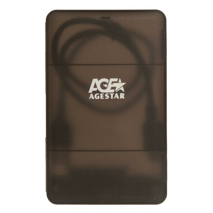 3UBCP3C (BLACK) Внешний корпус 2.5" SATAIII HDD/SSD AgeStar 3UBCP3C (BLACK) USB 3.0, пластик, черный, безвинтовая конструкция