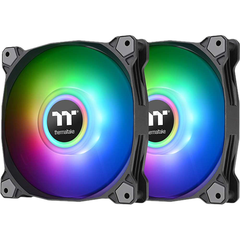 Вентилятор 120мм Thermaltake Pure Duo 12 ARGB Sync Radiator Fan (2 Pack), 500-1500rmp, RGB LED Controller ( CL-F115-PL12SW-A ) Black