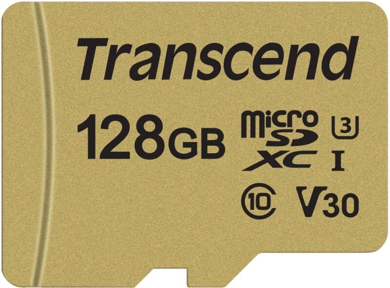 Карта памяти Transcend 500S TS128GUSD500S microSDXC/емкость 128 Гб запись/чтение 80МБ/с/95МБ/с