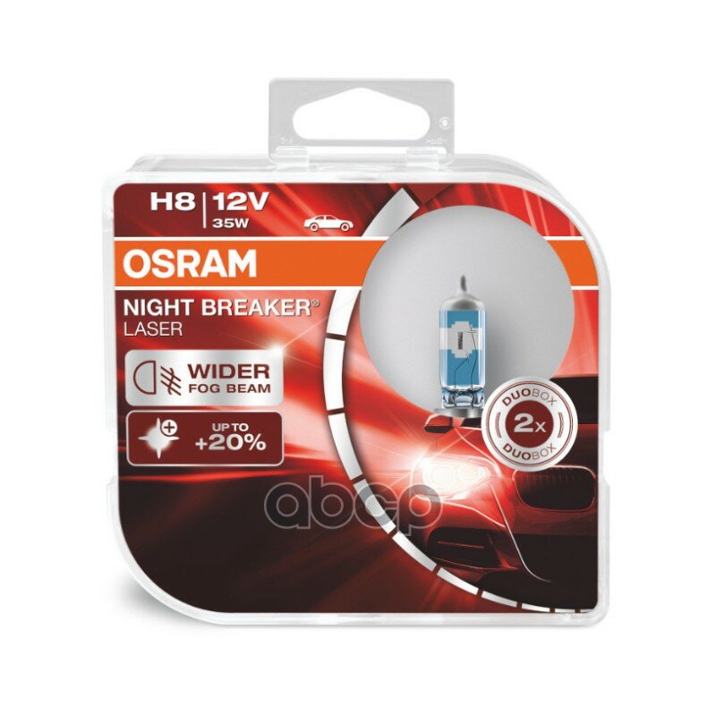 64212nl-Hcb_к-Кт Ламп Night Breaker Laser! 2шт. (H8) 12v 35w Pgj19-1 +150% Света Osram арт. 64212NL-HCB