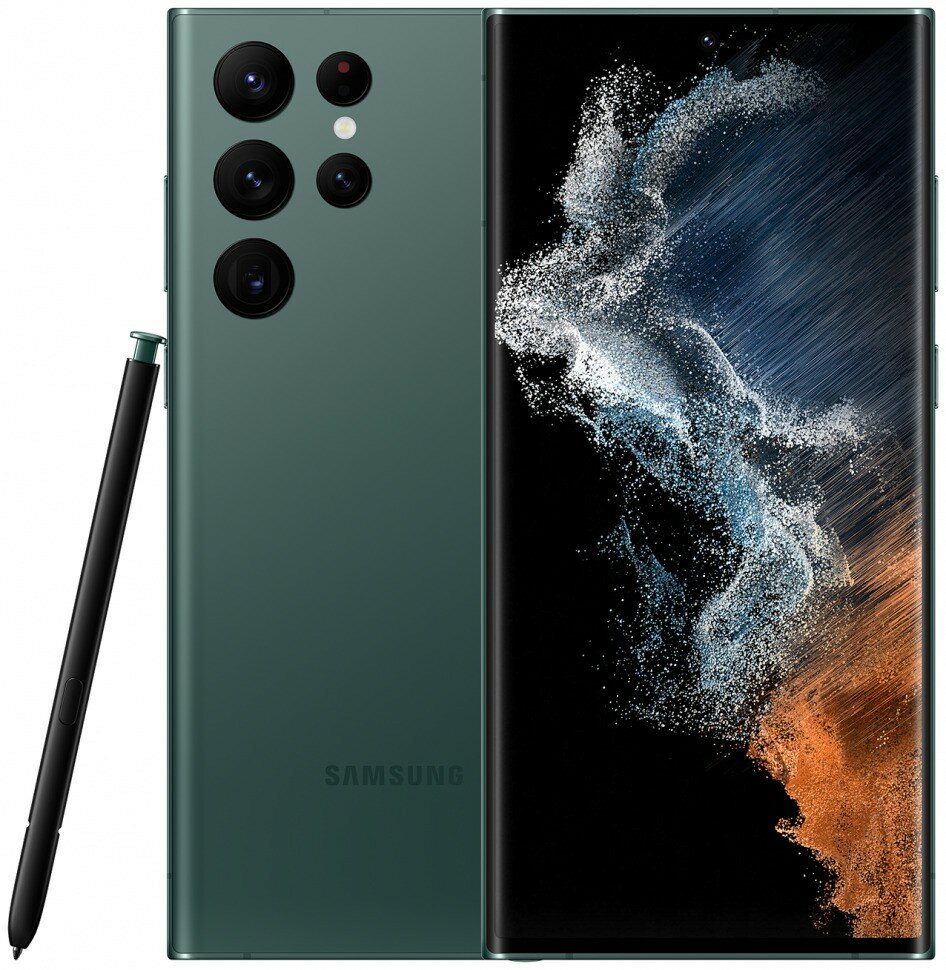 Смартфон Samsung Galaxy S22 Ultra (SM-S908) 8/128 ГБ, зеленый