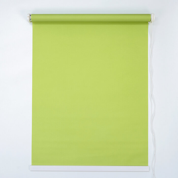 Штора рулонная, 60×180 см (с учётом креплений 3,5 см), цвет зелёный - фотография № 1