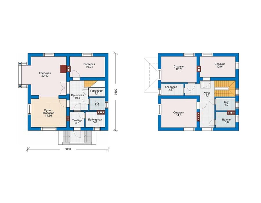 Проект дома Plans-42-56 (137 кв.м, кирпич) - фотография № 2