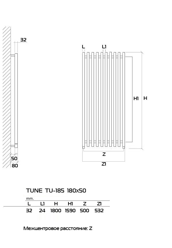 TUNE 100x50 (см) Дизайн Радиатор - фотография № 6